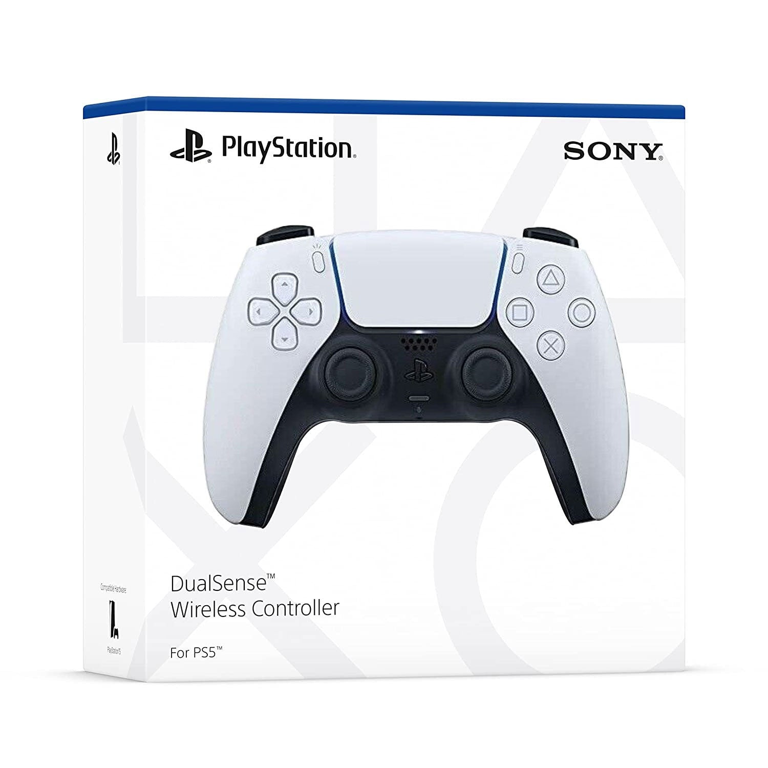 PS5 Official Sony DualSense Wireless Controller (White) + 1 Year