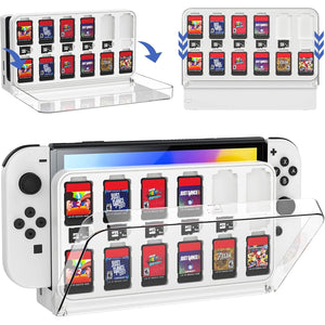 Akitomo Game Card Show Case Dock Holder 12+6 for Nintendo Switch OLED