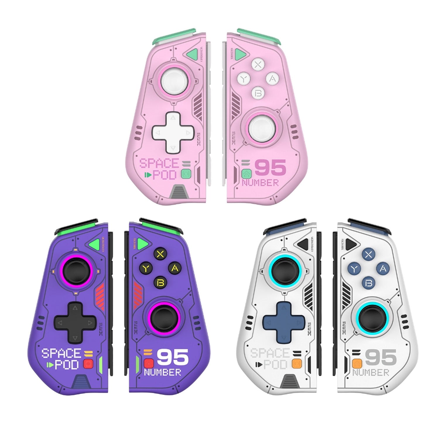 IINE Mecha Warrior Joypad Pink for Nintendo Switch (Gen 1 / Gen 2 / OLED)