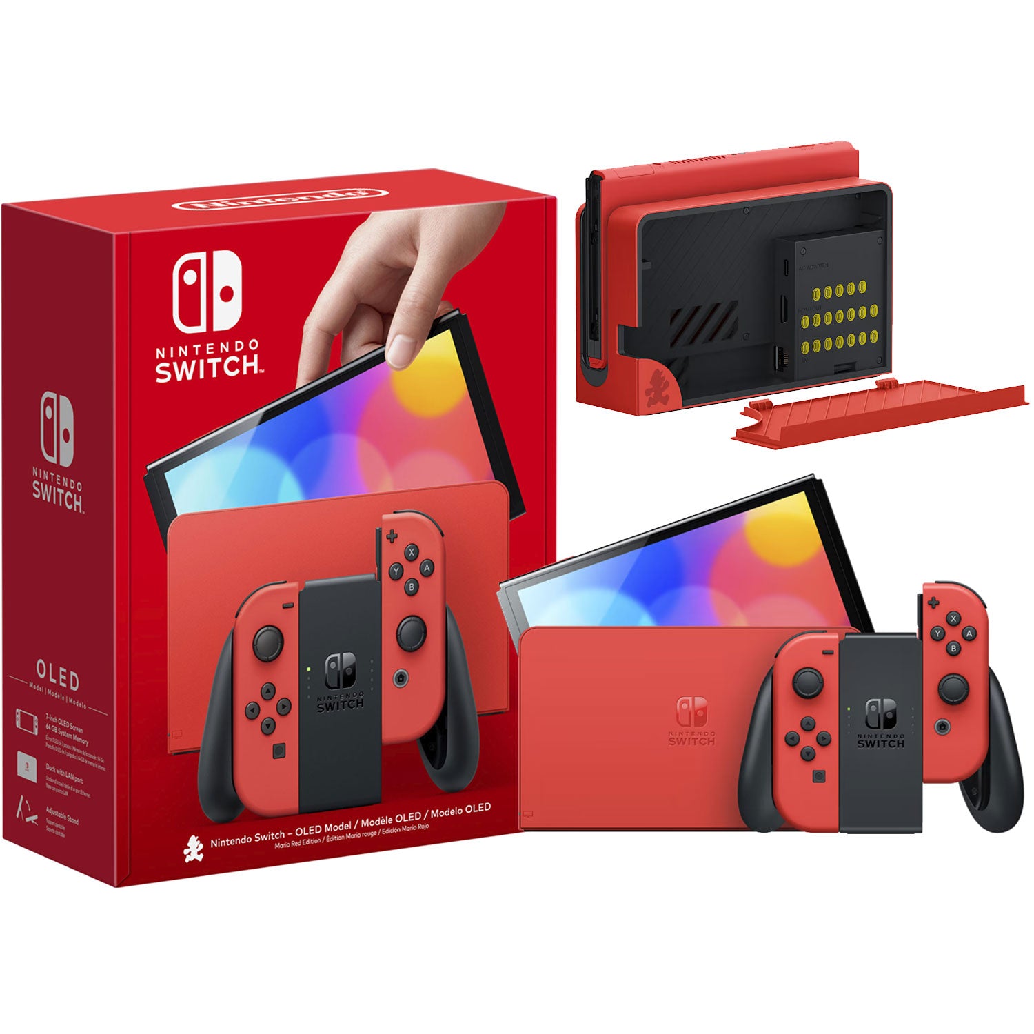 Nintendo Switch - Modèle OLED - Edition Mario - rouge - Consoles Switch