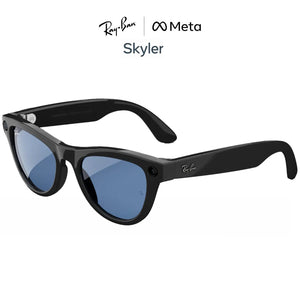 RayBan | Meta Skyler Smart Glasses - Shiny Black / Tint to Cerulean Blue Transitions