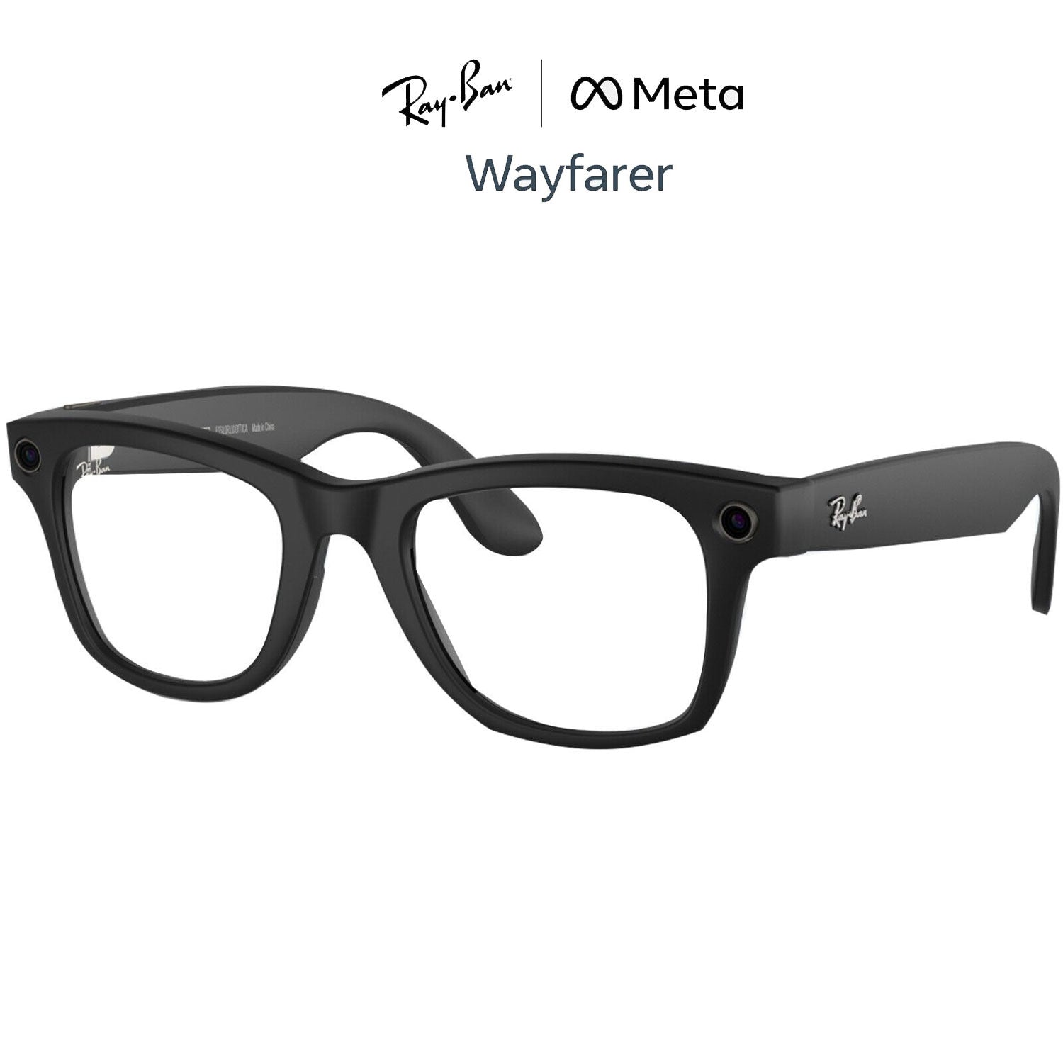 RayBan | Meta Wayfarer Smart Glasses - Shiny Black / Clear