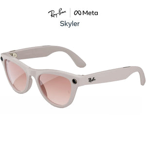 RayBan | Meta Skyler Smart Glasses - Shiny Chalky Gray / Gradient Cinnamon Pink