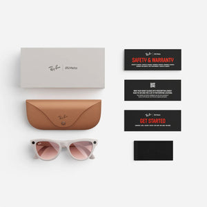 RayBan | Meta Skyler Smart Glasses - Shiny Chalky Gray / Gradient Cinnamon Pink